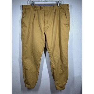 Samuel Windsor Chino Pants Mens 42R Khaki Beige Adjustable Leg Casual Cotton